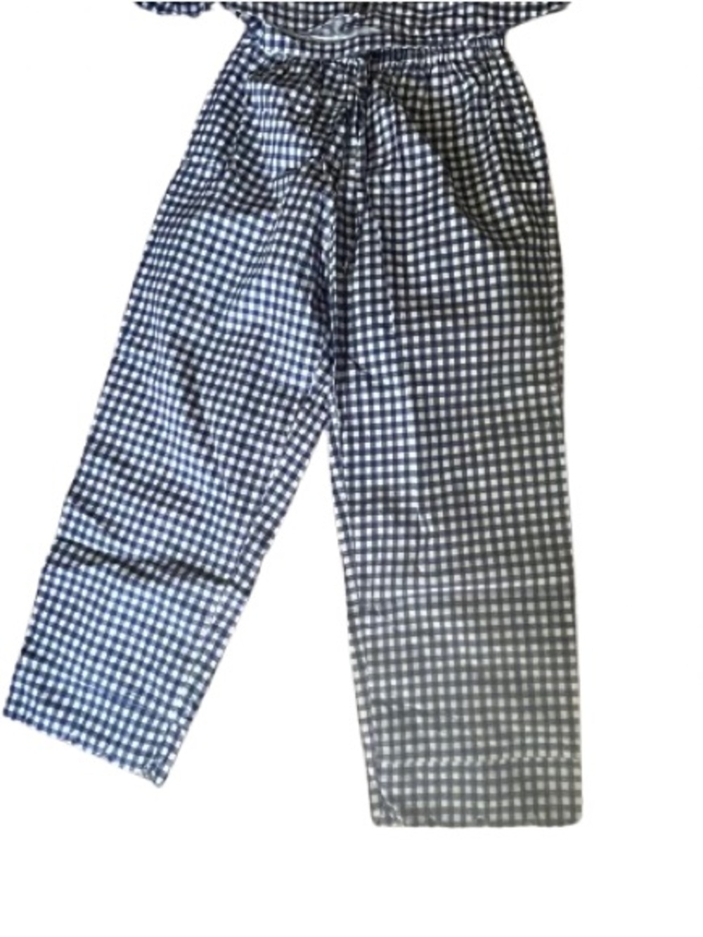 Gingham Short-Sleeve Pajama Set in Navy and White - Picture 10 of 12